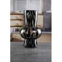 Royal Classics Ваза стеклянная 17*28 см, цвет  с чёрными цветочками 68989