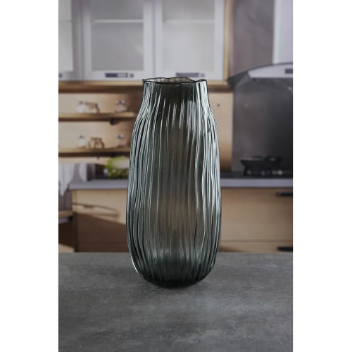 Ваза стеклянная Royal Classics,9*30 см, цвет серый 68960