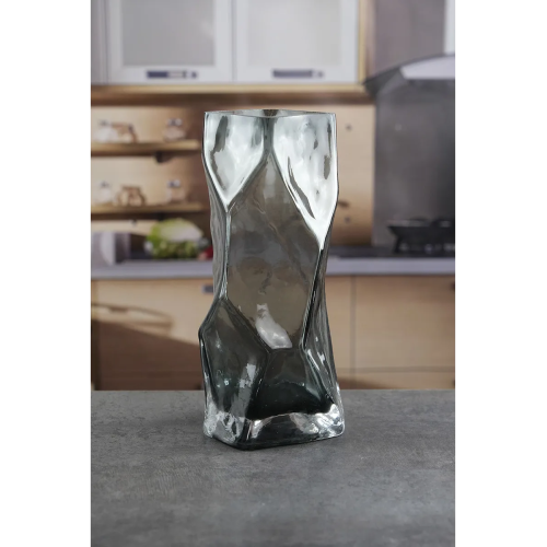 Ваза стеклянная Royal Classics,10*25 см, цвет серый 68985