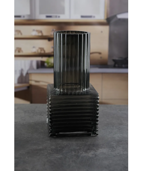 Royal Classics Ваза стеклянная 12*25 см, цвет серый 68948