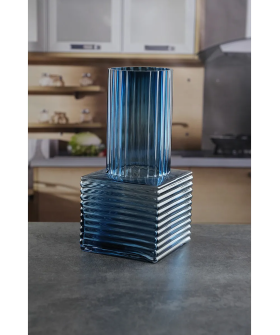 Royal Classics Ваза стеклянная 12*25 см, цвет синий 68949