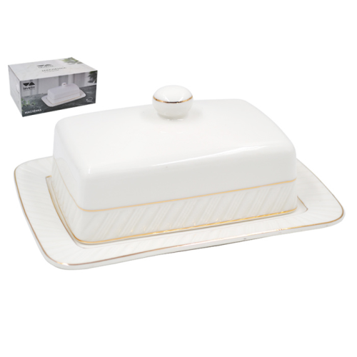 Масленка Lavenir "Пломбир" 17*12,5 см, GS02-GL BD фарфор