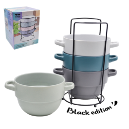 Lavenir Набор бульонниц на м/подст. (4шт.) 630 мл, 12,5 см, 23108