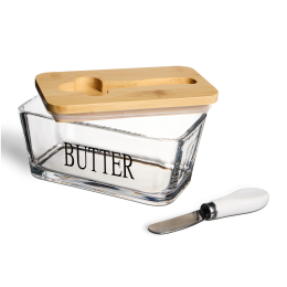 Lefard Масленка с деревянной крышкой и ножом для масла NATIVE 16*9*8,5 см 761-188