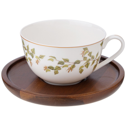 Lefard Чайная пара БЕРЕЗКИ 300 мл, дерев. блюдце 85-2018