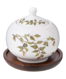 Lefard Сахарница БЕРЕЗКИ 380 мл. на дерев. подставке 85-2021