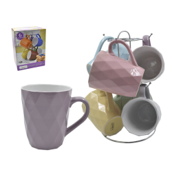 Lavenir Набор кружек на м/подст. (4пр.) "Нежный ромбик" 360 мл, 20159