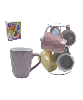 Lavenir Набор кружек на м/подст. (4пр.) "Нежный ромбик" 360 мл, 20159