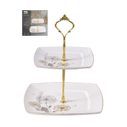 Lavenir Ваза для фруктов 2-х ярусная Одуванчики квадрат 222-681