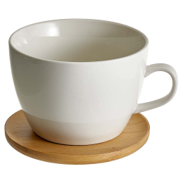 ALPENKOK Кружка для капучино 500 мл на бамбуковой подставке AK5-0003