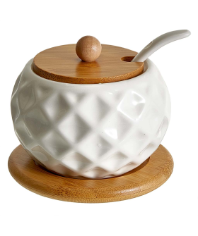 ALPENKOK Сахарница (250 мл) с ложкой на бамбуковой подставке AK5-0011 ALPENKOK Сахарница (250 мл) с ложкой на бамбуковой подставке AK5-0011