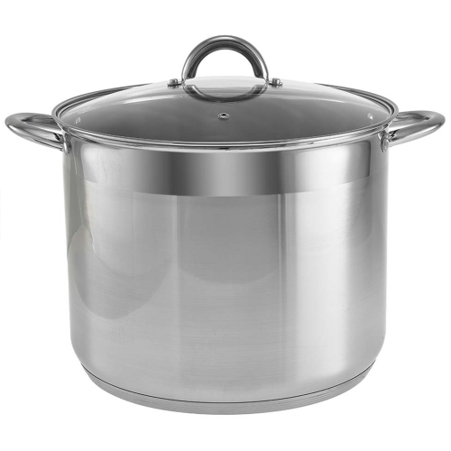 Кастрюля 17 литров, 30×24 см, из нержавеющей стали со стеклянной крышкой WEBBER BE-376/2