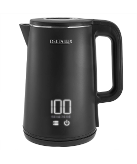DELTA Чайник электрический 2000 Вт, 1,8 л LUX DE-1023, черный