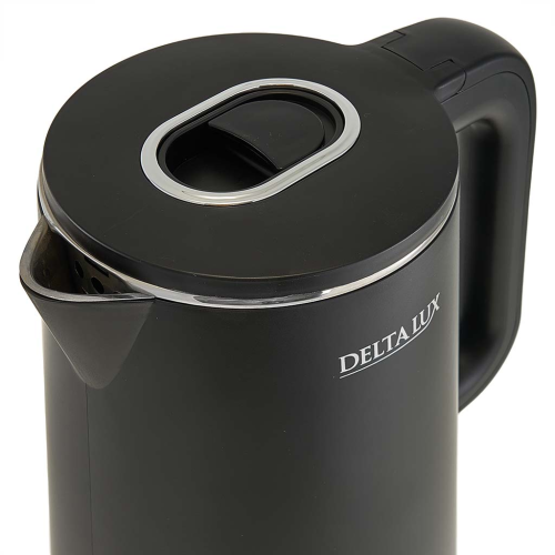 Чайник электрический 2000 Вт, 1,8 л DELTA LUX DE-1023, двойной корпус, LCD дисплей, 5 режимов, черный