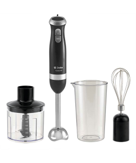 DELTA Блендер погружной 1000 Вт DL-7064B с измельчителем, венчиком, стаканом, черный