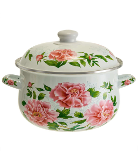 METALLONI Кастрюля 5,0 л, EM-1512 "Пионы"