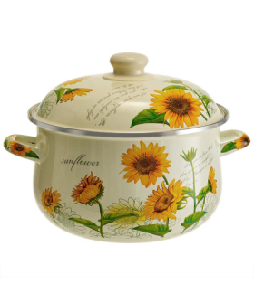 METALLONI Кастрюля 5,0 л, EM-1514  "Подсолнухи"