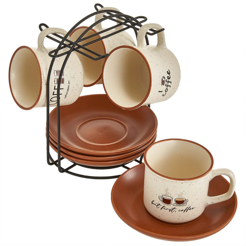 Кофейный набор 8 предметов (180 мл) Ф11-063К/8 "Coffee mix" на металлической подставке