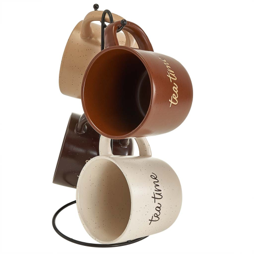 Набор кружек 4 предмета (450 мл) Tea time Ф11-064L/4 на металлической подставке