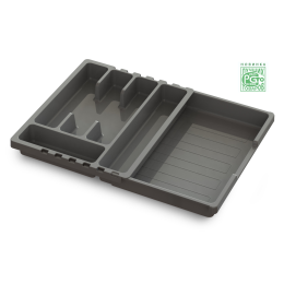 МАРТИКА Лоток для столовых приборов раздвижной Смарт С424ТСЕР темно-серый