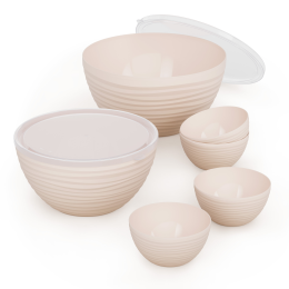 АЛЬТЕРНАТИВА Набор чаш (0,35л х 4шт + 2,5л + 4л) ОАЗИС М8897 БЕЖЕВЫЙ