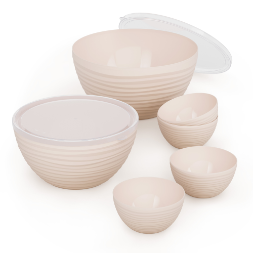 Набор чаш (0,35л х 4шт + 2,5л + 4л) ОАЗИС М8897 БЕЖЕВЫЙ