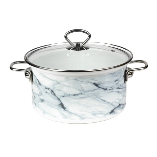 Кастрюля 3,7л цил.об.(бел.) Белый мрамор 72304-552/4.01-У1