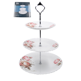 Lavenir Ваза для фруктов 3-х ярусная Чайные розы LXP3AT YF20032