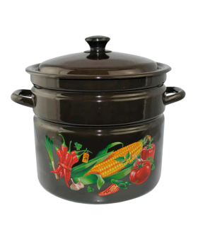 КМК Кастрюля цилиндрическая бортовая 12 л 41804-242/6-У2 Царица полей коричневая КМК Кастрюля цилиндрическая бортовая 12 л 41804-242/6-У2 Царица полей коричневая