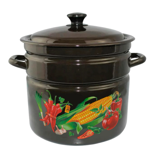 Кастрюля цилиндрическая бортовая 12 л КМК 41804-242/6-У2 Царица полей коричневая