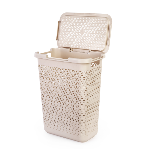 Корзина для белья узкая 30 л. АЛЬТЕРНАТИВА ЭЛЕМЕНТ М9084 БЕЖЕВЫЙ