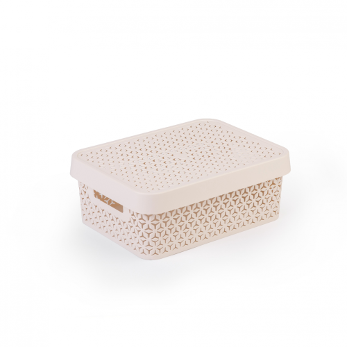 Корзина с крышкой Альтернатива 11л Элемент М9018 БЕЖЕВЫЙ