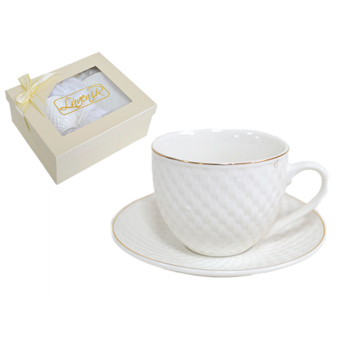 Чайный набор (2пр.) Lavenir Престиж 210 мл, 13,5 см, TC69M-GL1 2G фарфор