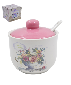 Lavenir Сахарница с ложкой Beautiful garden 330 мл, 9,5 см HC200-K48 Lavenir Сахарница с ложкой Beautiful garden 330 мл, 9,5 см HC200-K48