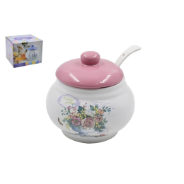 Lavenir Сахарница с ложкой Beautiful garden 600 мл, 12,5 см HC210-K48