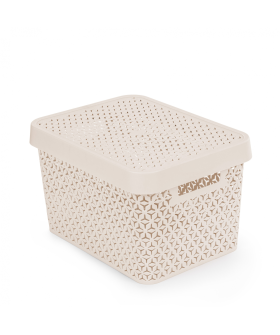 АЛЬТЕРНАТИВА Корзина с крышкой 17л Элемент М9020 БЕЖЕВЫЙ