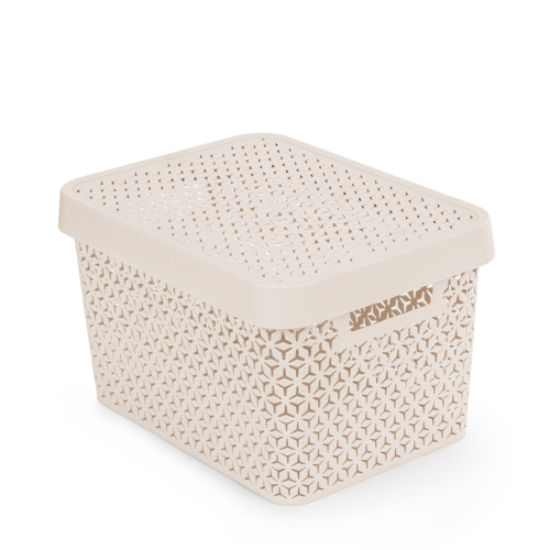 Корзина с крышкой Альтернатива 17л Элемент М9020 БЕЖЕВЫЙ