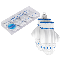 Набор елочных украшений Варежки (4шт) цвет: серебро 007449-SK