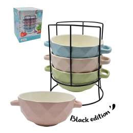 Lavenir Набор бульонниц на м/подст. (4шт.) "Нежный" 630 мл, 14 см, 22025