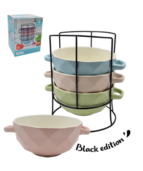 Lavenir Набор бульонниц на м/подст. (4шт.) "Нежный" 630 мл, 14 см, 22025