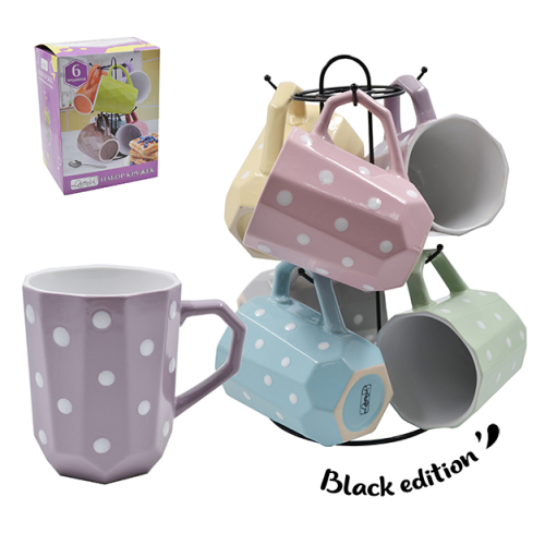 Набор кружек на м/подст. (4пр.) Lavenir "Нежный горошек" 330 мл, 171490