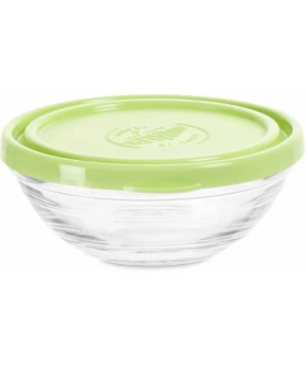 Duralex Салатник FRESHBOX 310мл 12см круглый с зелёной крышкой 9115AM12A1111
