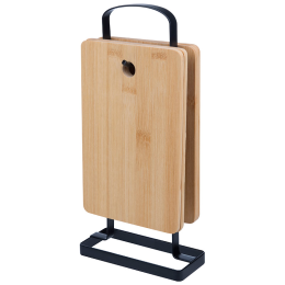 MALLONY Набор из 4 разделочных досок, Foresta di bambu, на подставке 986076-SK