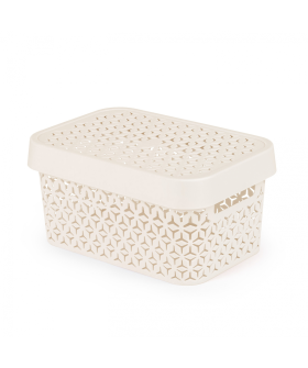 АЛЬТЕРНАТИВА Корзина с крышкой 5л Элемент М9118 БЕЖЕВЫЙ