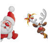 Наклейка интерьерная  Олень и Санта 109923-SK