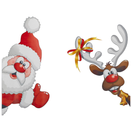 Наклейка интерьерная  Олень и Санта 109923-SK