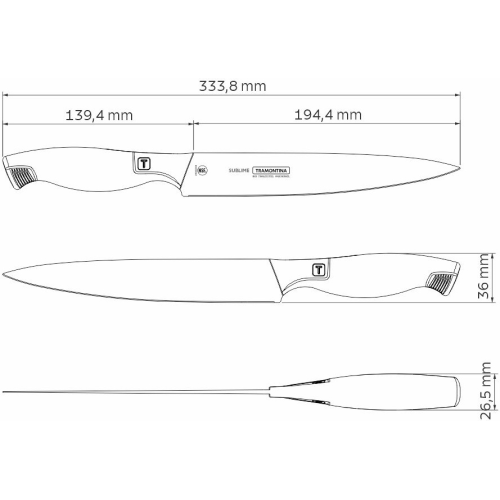 Нож универсальный кухонный 20,0 см Tramontina Sublime 24065/108
