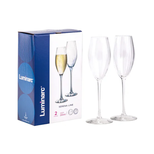 Набор бокалов для шампанского Luminarc SERENA LINE 2шт 200мл X2271