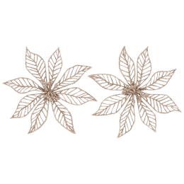 Украшение декоративное Пуансеттия (2шт) цвет золотой 108566-SK