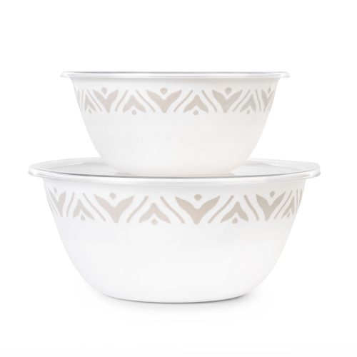 Набор чаш (1,7л + 3,5л) с крышкой ЭСТЕТИКА М8750 БЕЛО/БЕЖЕВЫЙ